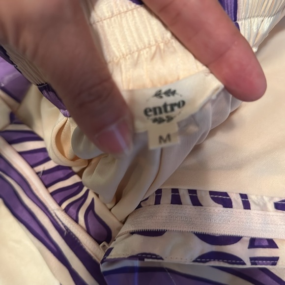 ENTRO, medium, worn twice- Purple and Cream Patterned Jumpsuit - Picture 4 of 8